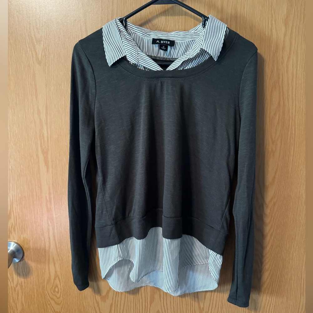 A. Byer army green and White Women's Top